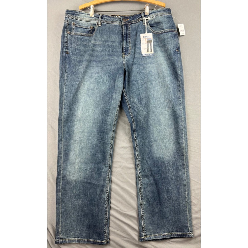 IZOD Jeans Mens 40x30 Relaxed Fit Blue Comfort Stretch Sportflex Denim NWT